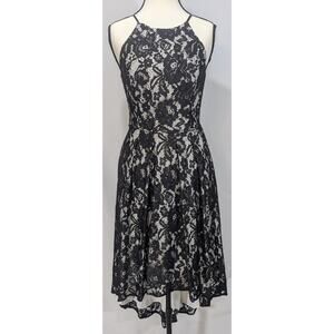 Aidan Mattox Lace Hi-Lo Dress
Black/Ivory – Size 2